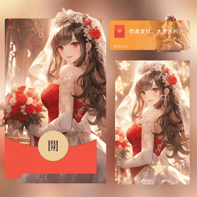  【卡密兑换】微信红包封面-情侣系列『以爱之名/女』官方卡密丨端内兑换丨24小时自助提卡！